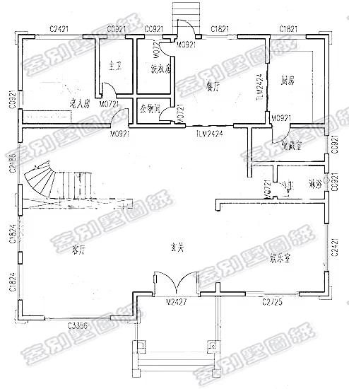 二层半三层带阳光花房+卧室套房农村别墅设计图