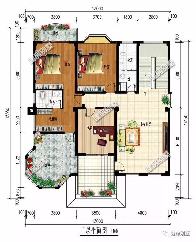 农村豪华别墅设计图，带地下室设计，建一栋那是相当的气派