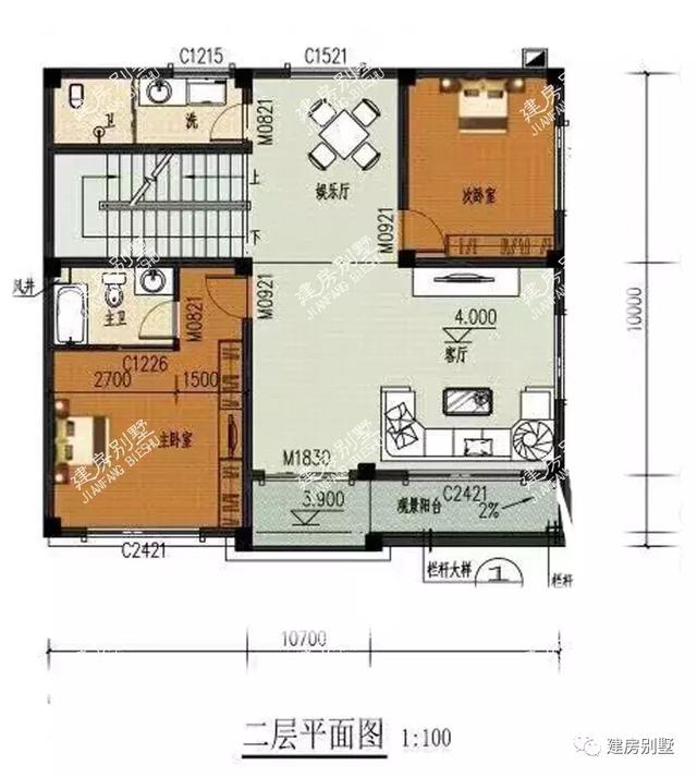 三层自建房设计图，占地面积120左右，户型设计合理，布局好