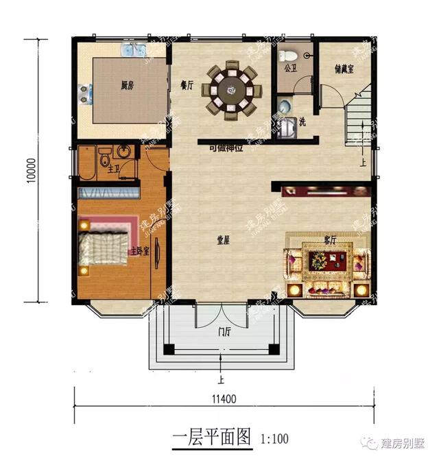 三层自建房设计图，占地面积120左右，户型设计合理，布局好