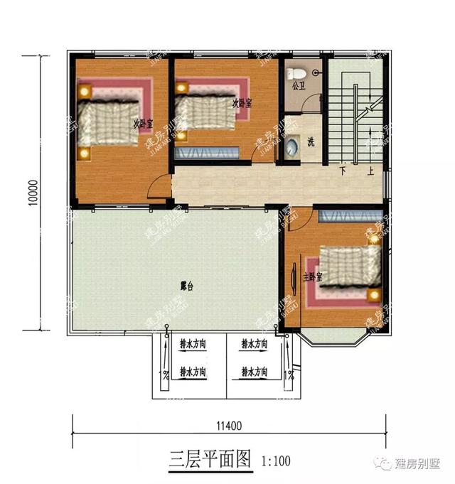 三层自建房设计图，占地面积120左右，户型设计合理，布局好