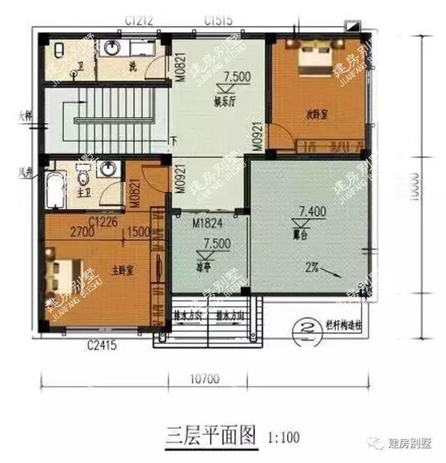 三层自建房设计图，占地面积120左右，户型设计合理，布局好