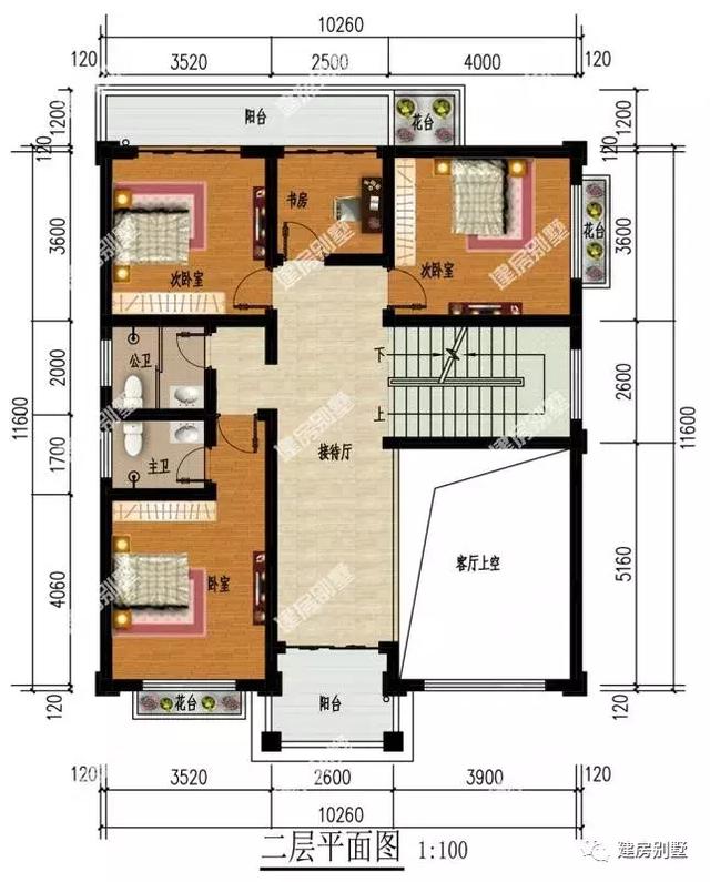 三层自建房设计图，占地面积120左右，户型设计合理，布局好