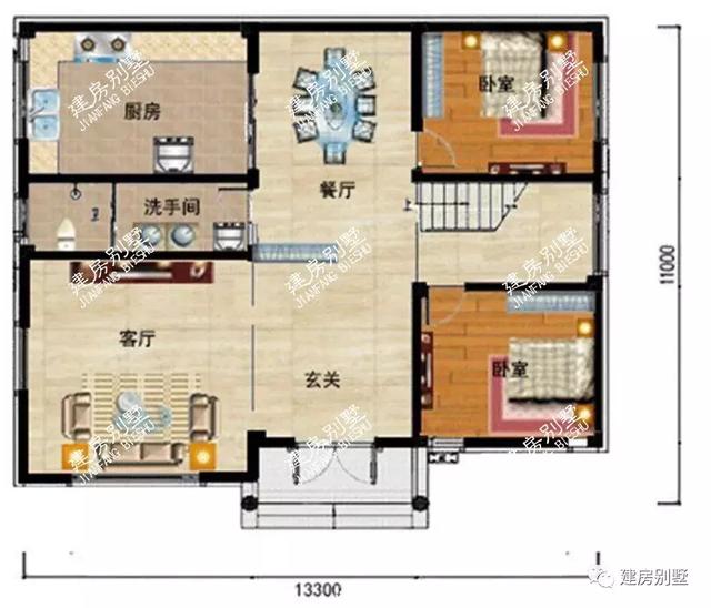 3栋带观景露台的农村别墅，造价低又美观，关键是很实用