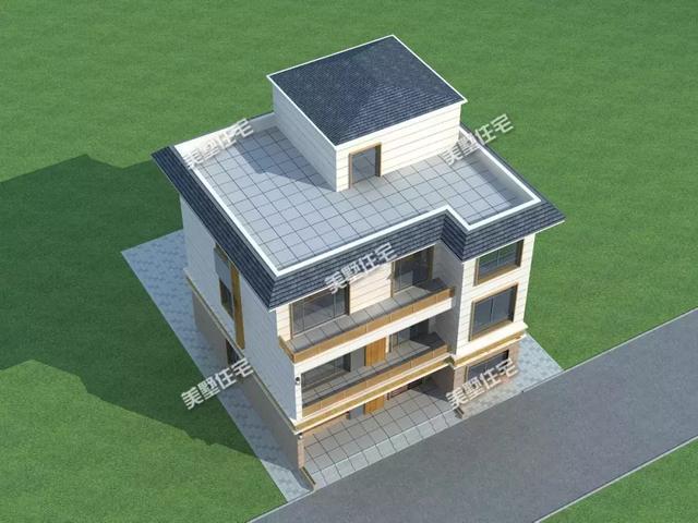 12X11米平屋顶三层别墅，10间卧室+厨房另建，尽享乡村阳光生活