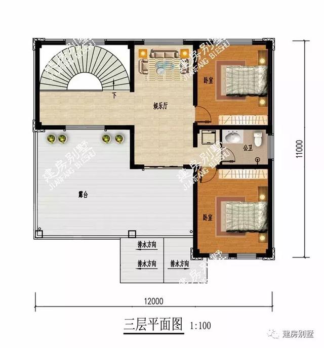 带独立厨房的两套三层小楼设计图，生活方便舒适，造价30来万。