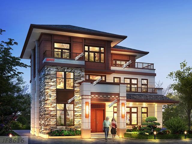 三款新中式别墅设计图，无论选哪一栋建在农村，你的房子是最靓眼的。