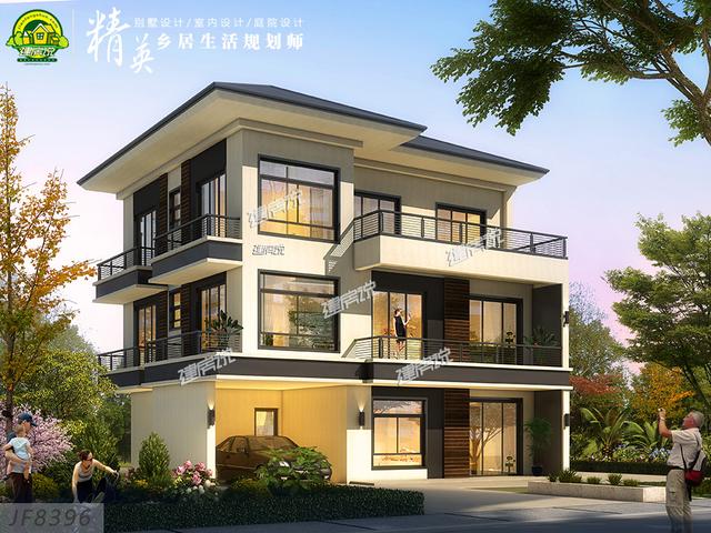 新中式三层别墅设计图，外观独特，配色新颖，江西的老表抢着要建一栋。