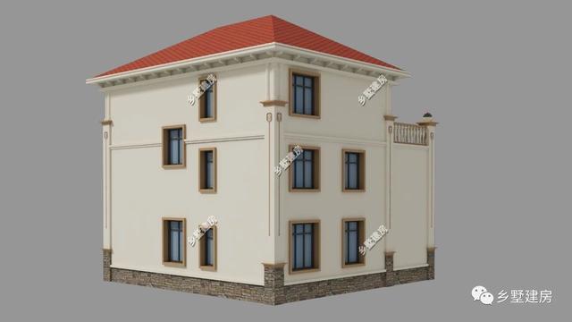 14.7×16.2米三层欧式别墅设计图，简约而不简单，挑空客厅设计，这样的房子真的美极了