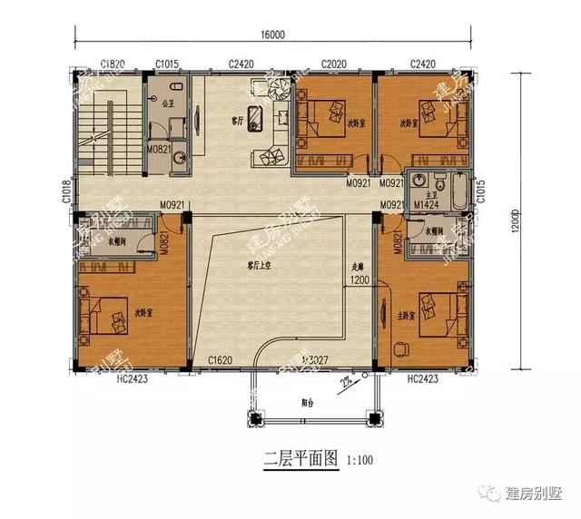 三层欧式别墅设计图，客厅挑空，第一栋相对来说户型更大。