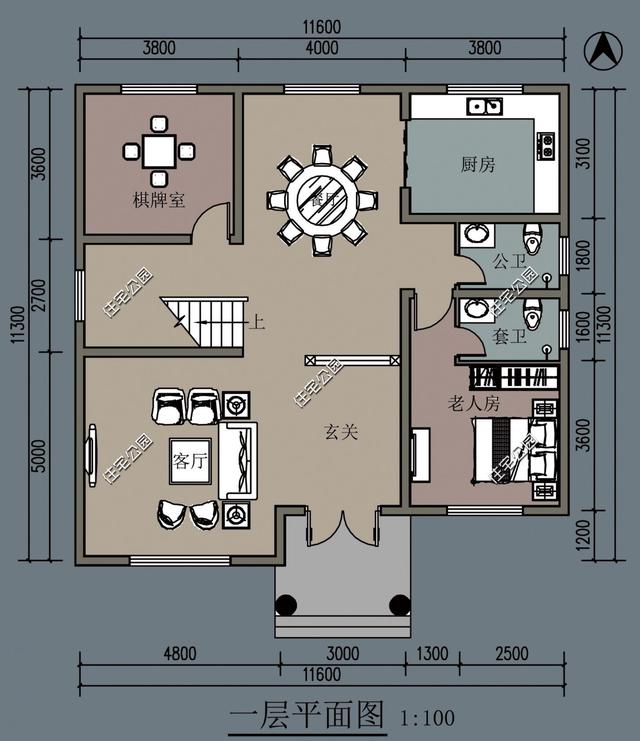 11.6X11.3米三层农村别墅设计图，婆家为我准备的新房，太赞了！