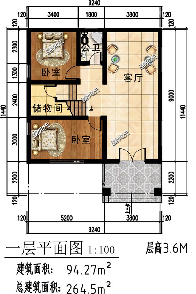 2022新颖三层中式豪宅别墅设计图，占地90平米，真是一级棒！