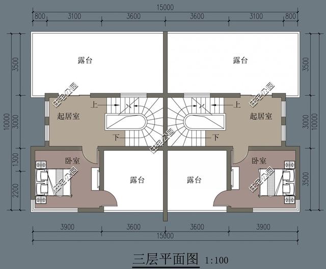 两兄弟合建三层新中式双拼别墅设计图，端庄素雅在，造价65万。