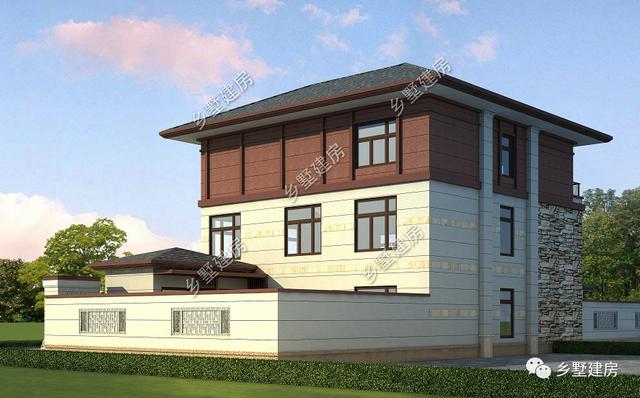 12.5X18.1米三层新中式别墅设计图，带庭院，经典耐看！