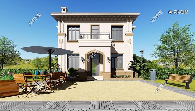 2层欧式小别墅设计图，造价35万，占地120㎡，建一栋在农村超受欢迎