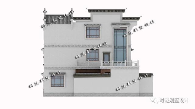 13x16米前庭后院三层中式别墅设计图，挑空客厅，6室4厅完美农村生活