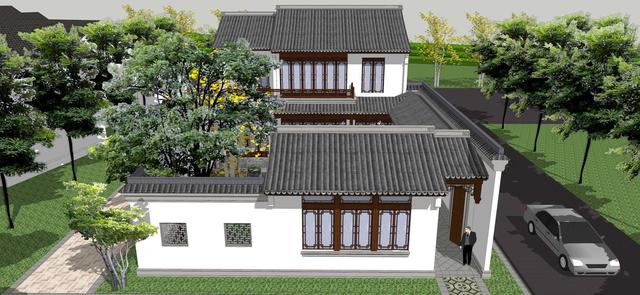 四合院别墅设计图，浙江富豪卖掉深圳的房，回乡盖了栋，成了村里的王者