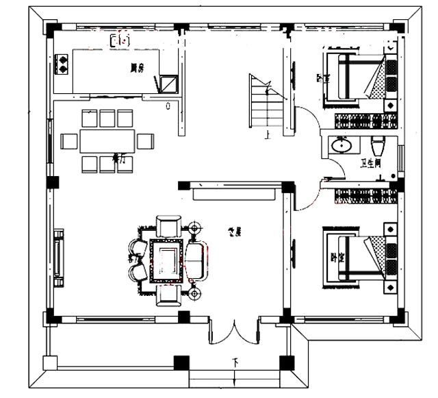 12×12米方正二层农村小别墅设计图，中式与欧式的完美碰撞！