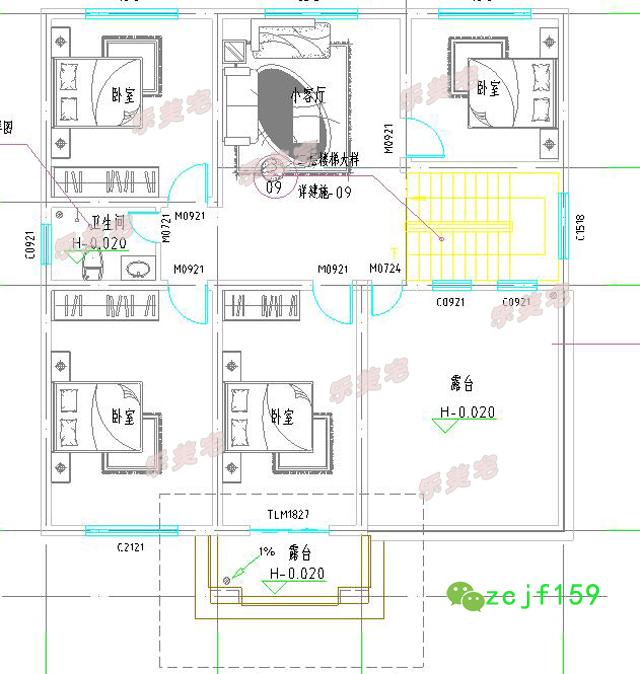 12×12米方正二层农村小别墅设计图，中式与欧式的完美碰撞！