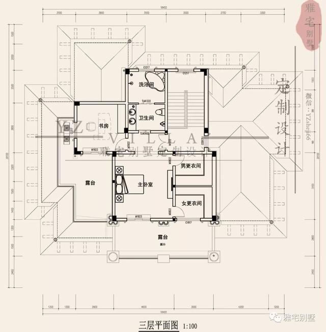 广东三层欧式别墅设计图，18x20米，挑空客厅，大露台