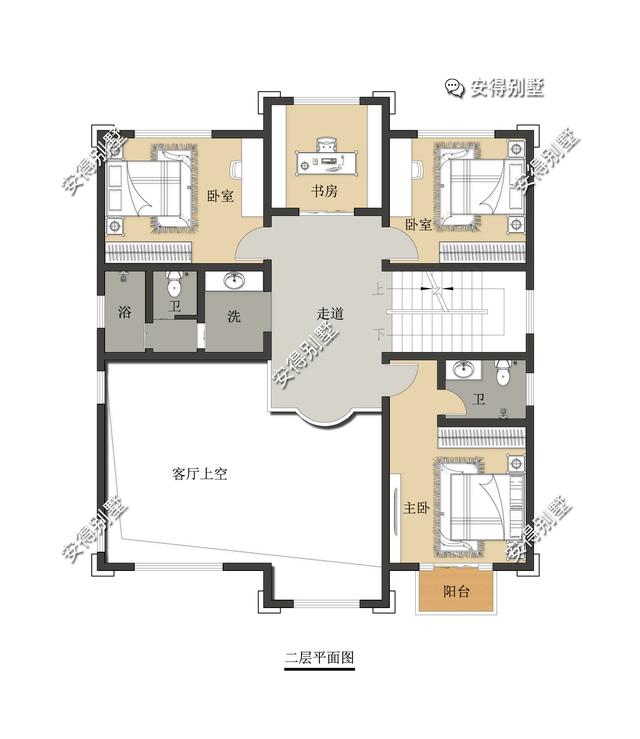 豪华3层欧式别墅设计图，12x14室内挑空大厅、超多卧室，惊艳全村