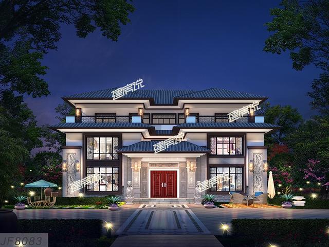 新中式别墅设计图，温州20多岁小伙，花100万建了栋，把福建人比下去了