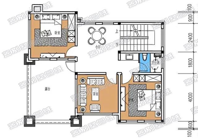 三层11×10米带挑空客厅农村别墅全套CAD施工图