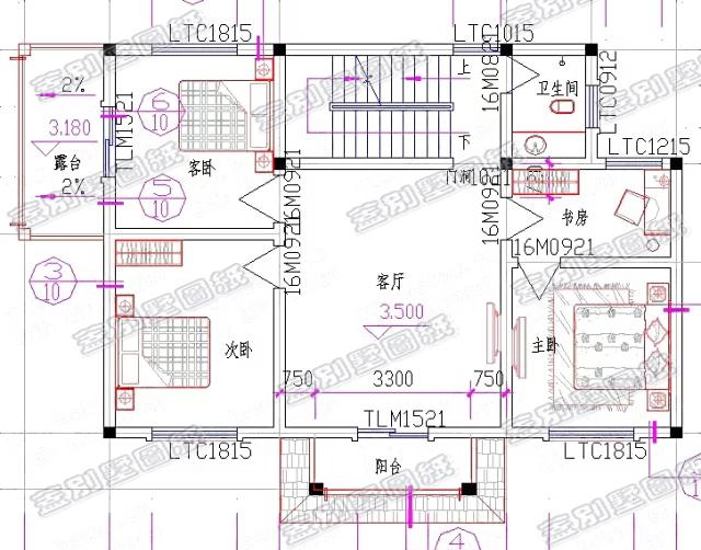 30万以内带（烤火间+堂前）农村三层房屋设计图