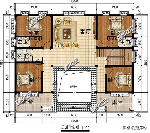 中式四合院别墅设计图，2020建新房，要建就建最牛逼的中式别墅