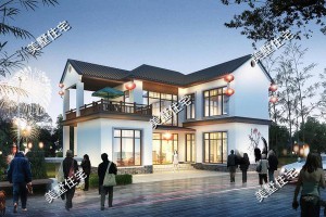 新中式别墅设计图，布局大气上档次，现代元素与传统建筑元素相