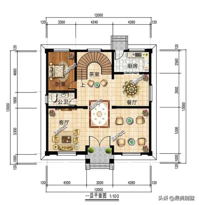 开间12米的别墅设计图，非常具有参考价值，图纸收藏起来，建房用得上