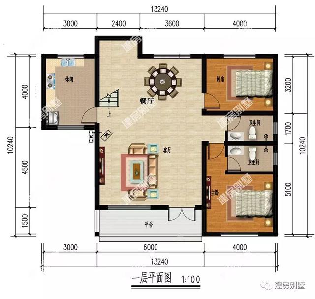 两栋室内配挑空客厅的自建别墅设计图，第一栋新中式设计，主体造价23万