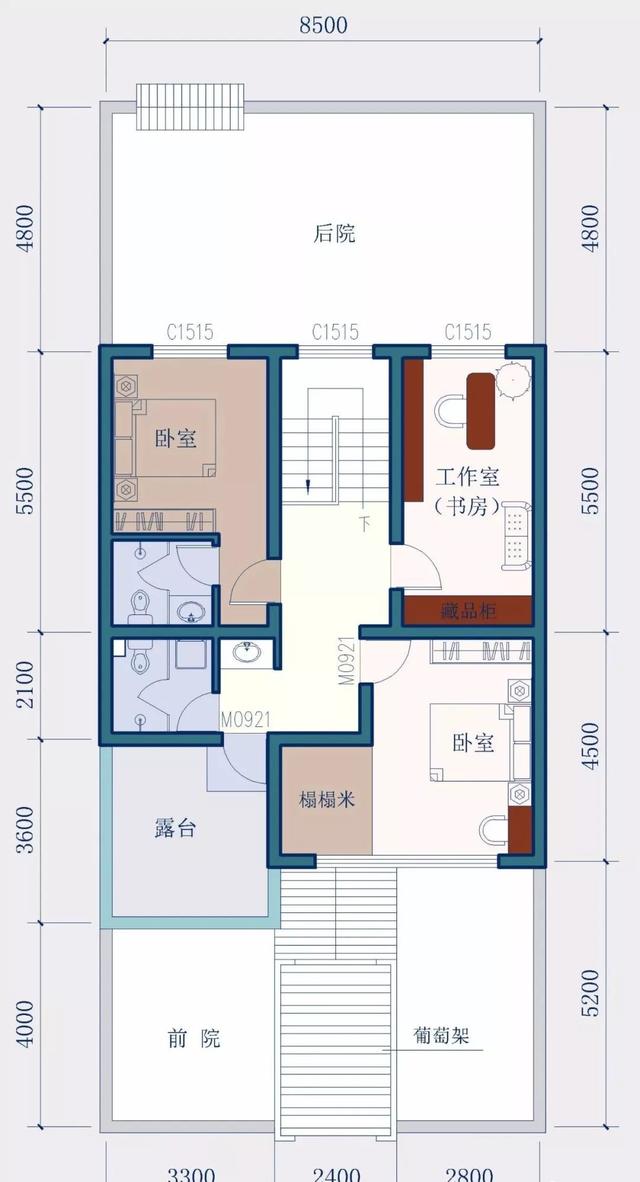 这三款自建别墅设计图，房间布局简洁紧凑，空间合理，经济适用