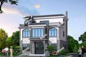 中式风格设计的两栋自建房设计图，带给人很不一般的感觉