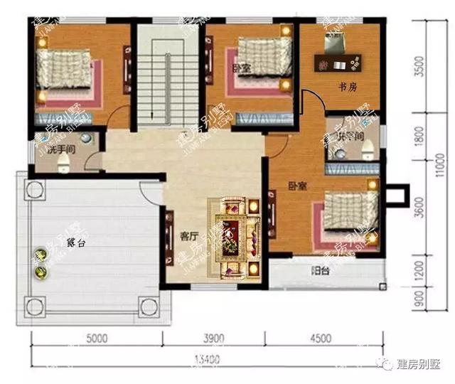 两栋面宽13米左右的自建房别墅设计图，造价25万左右，房子建的好，住在里面也很舒心。