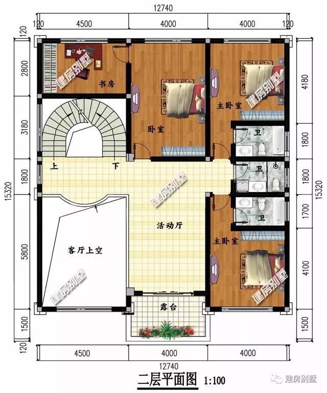 面宽12米多的三层自建房设计图，户型比较的周正，简欧式的外观不会容易过时。