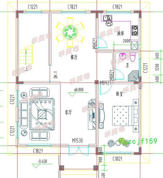 农村三层别墅房屋住宅设计图，100平米左右，外观立体感丰富，空间布局安排合理