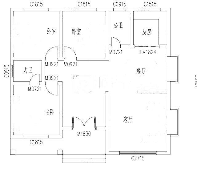 11.5x10.5对称一层农村养老别墅建筑施工方案，室内空间隐私安全