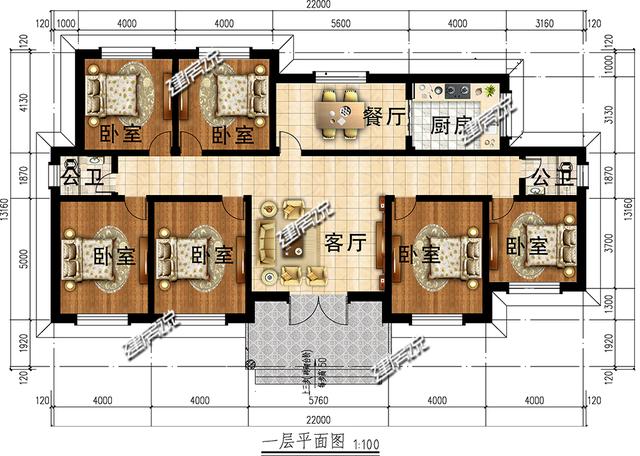 5款漂亮的一层别墅设计图，18万起建一栋，图纸收藏好