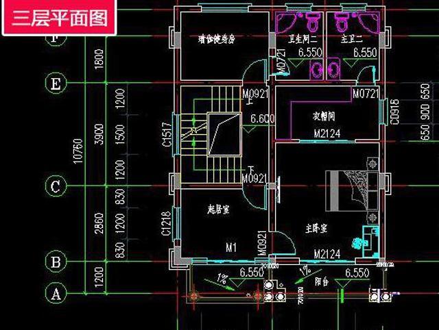 8x11米四层农村自建别墅设计图，框架结构 主体造价：40-45万