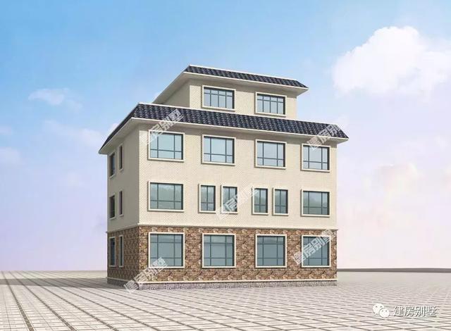 14×10.5米双拼别墅设计图，平屋顶+飘窗，造价50万