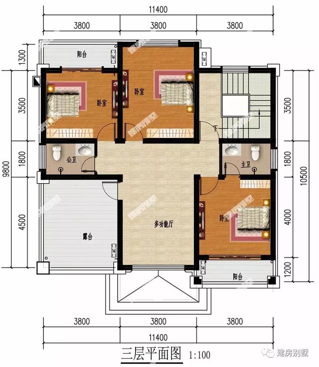 两款宽度11.4米自建房设计图，造价居中，外观很美。