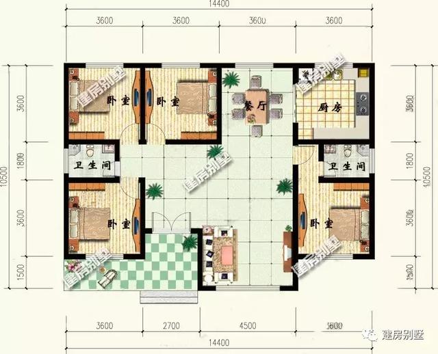 5栋低造价的一层自建房设计图，一层别墅可以建出多层别墅的气势