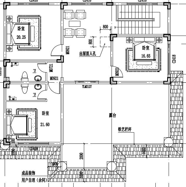 河南张总晒自建的民宿，二层半的，附户型设计方案