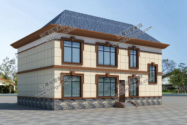 古朴风格和现代元素共同成就这栋二层小别墅，14X10.5米