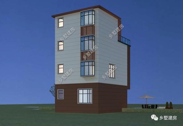 6.8X8.7米小宅基地四层别墅设计图，现代感满满的