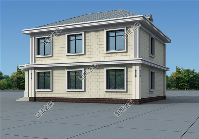 140平方米清新别致新农村两层房屋设计图纸大全12x13米