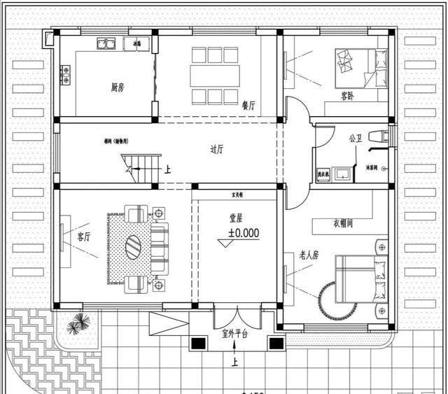河南自建现代二层别墅户型设计图，3厅5卧