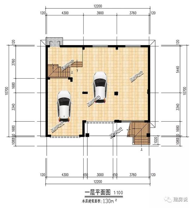 面宽12米占地130平的新中式自建房户型图，四层大套房不错