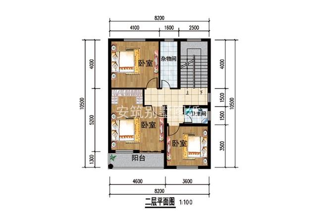 8.2x10.5米农村三层小洋楼房图，简单、实用